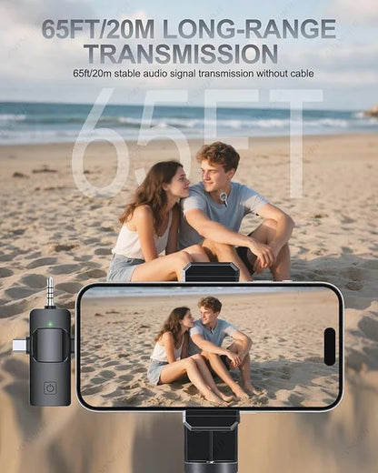 Wireless Lavalier Microphone for iPhone Android Live Recording-2